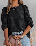 Trendy Puff-Sleeved Chiffon Top