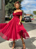 Chic Off-Shoulder Wedding Party Dress