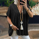 V-Neck Sequin Blouse for Glamorous Style