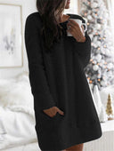 Solid Color Round Neck Dress for All Occasions
