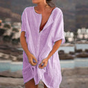 Chic Button-Down Beach Dress for Summer
