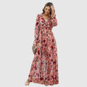Floral Print Chiffon Maxi Dress for Women