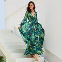 Floral Print Maxi Dress with Statement Sleeves