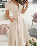 Chic V-Neck Midi Dress for Women