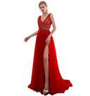 Sequined Evening Dress with Stylish Slit for Women