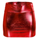Glossy Women's Mini Skirt with Flattering Fit