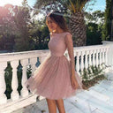Chic Tulle Dress with Sheer Sleeves
