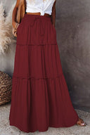 Elastic Waist Bohemian Maxi Skirts