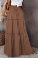 Elastic Waist Bohemian Maxi Skirts