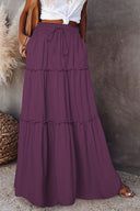 Elastic Waist Bohemian Maxi Skirts