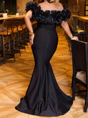 Chic Evening Dress with Ruffled Hem Design