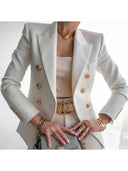 Chic Blazer with Distinctive Button Accents