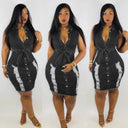Stylish Women's Denim Dress with Belted Waist