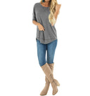 Chic Women's Oversized T-Shirt with Stylish Sleeve Accents