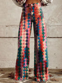 Chic Printed Wide Leg Trousers