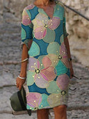 Floral Pattern Women's Dress - Chic Style