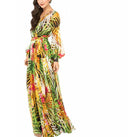 Floral Print Maxi Dress with Statement Sleeves