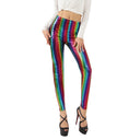 Star Patterned Shiny Leggings for Women