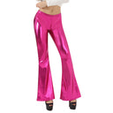 High-Shine Elastic Flared Pants for Women