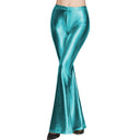 High-Shine Elastic Flared Pants for Women
