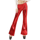 High-Shine Elastic Flared Pants for Women