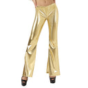 High-Shine Elastic Flared Pants for Women