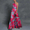 Floral Asymmetrical Strap Maxi Dress for Women