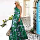 Floral Asymmetrical Strap Maxi Dress for Women