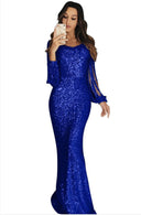 Stunning Sequin Evening Dress with Long Sleeves