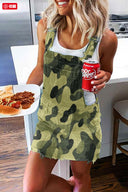Chic Denim Dungaree Dress with Button Accents