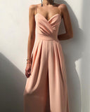 Chic High-Waist Spaghetti Strap Jumpsuit