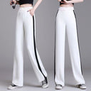 Chic Women's Leisure Pants with Contrast Stripes