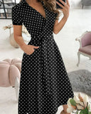 Chic V-Neck Midi Dress for Women