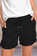 Adjustable Waist Drawstring Cuffed Shorts