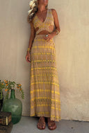 Chic Stretch Dress with Cutout & Slit Design