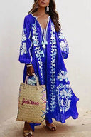 Floral Print Bohemian Maxi Dress