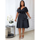 Chic V-Neck Slim Evening Gown