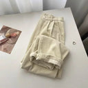 Vintage High-Waisted Corduroy Trousers for Women
