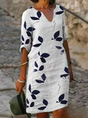 Floral Print Half Sleeve Women's Dress