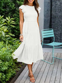 Chic Midi Dresses with Short Sleeves for Women