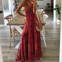 Bohemian Floral High Waist Dress for Women