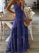 Bohemian Floral High Waist Dress for Women