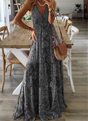 Bohemian Floral High Waist Dress for Women