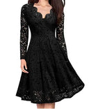 Chic V-Neck Lace Dress - Lara Collection