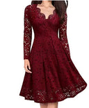 Chic V-Neck Lace Dress - Lara Collection