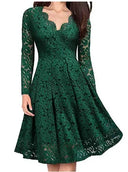 Chic V-Neck Lace Dress - Lara Collection