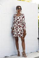 Floral V-Neck Women's Dress - Chic Style