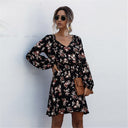 Floral V-Neck Women's Dress - Chic Style