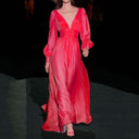 Stylish Women's Maxi Dress with Puff Sleeves