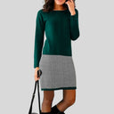 Houndstooth Hem Chic Dress